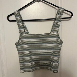 American Eagle Striped Crop Tank